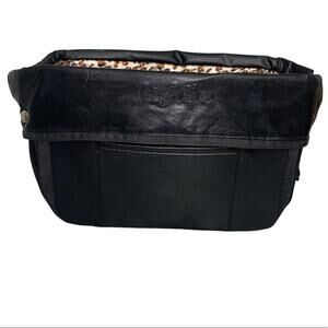 Pursfection Purse Organizer with RFID Technology Black with Leopard Interior